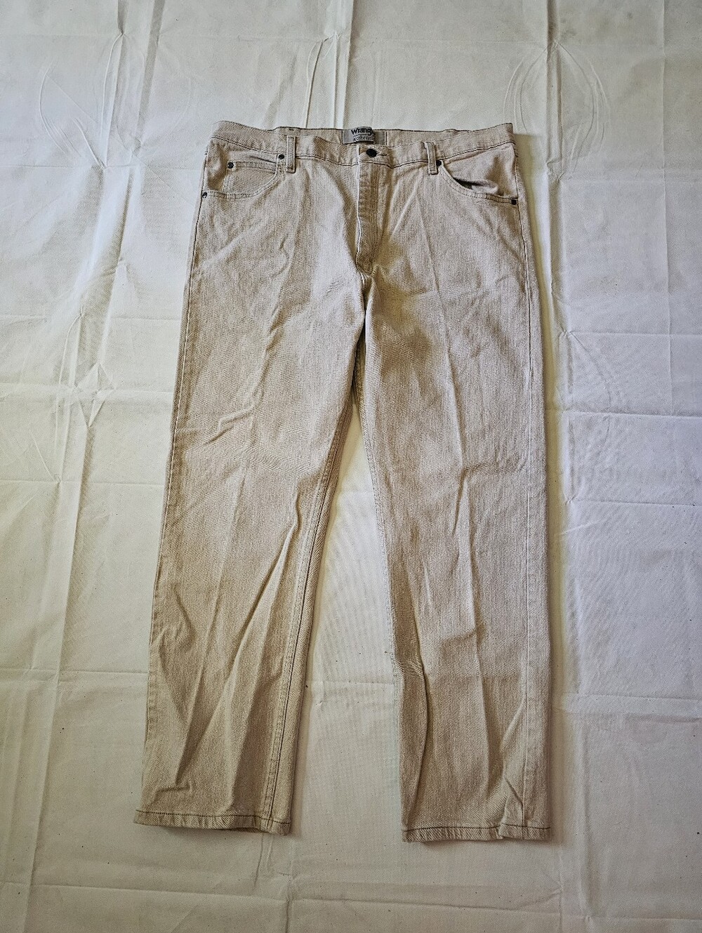 Wrangler Men's Light Beige Straight Jeans
